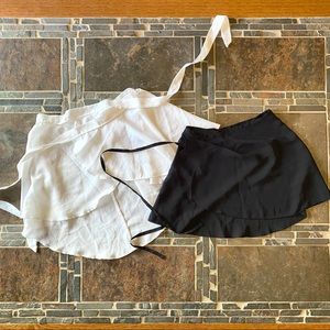 Ballet Wrap Skirt Bundle Tie Black and White Georgette  Mirella Star Styled
